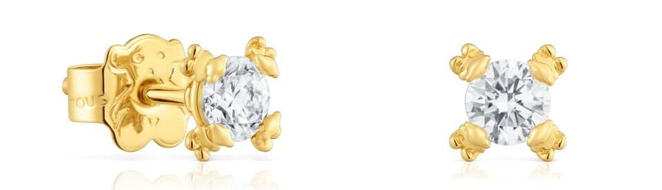 Los pendientes con baño de oro sobre plata y diamantes Color Pills de Tous