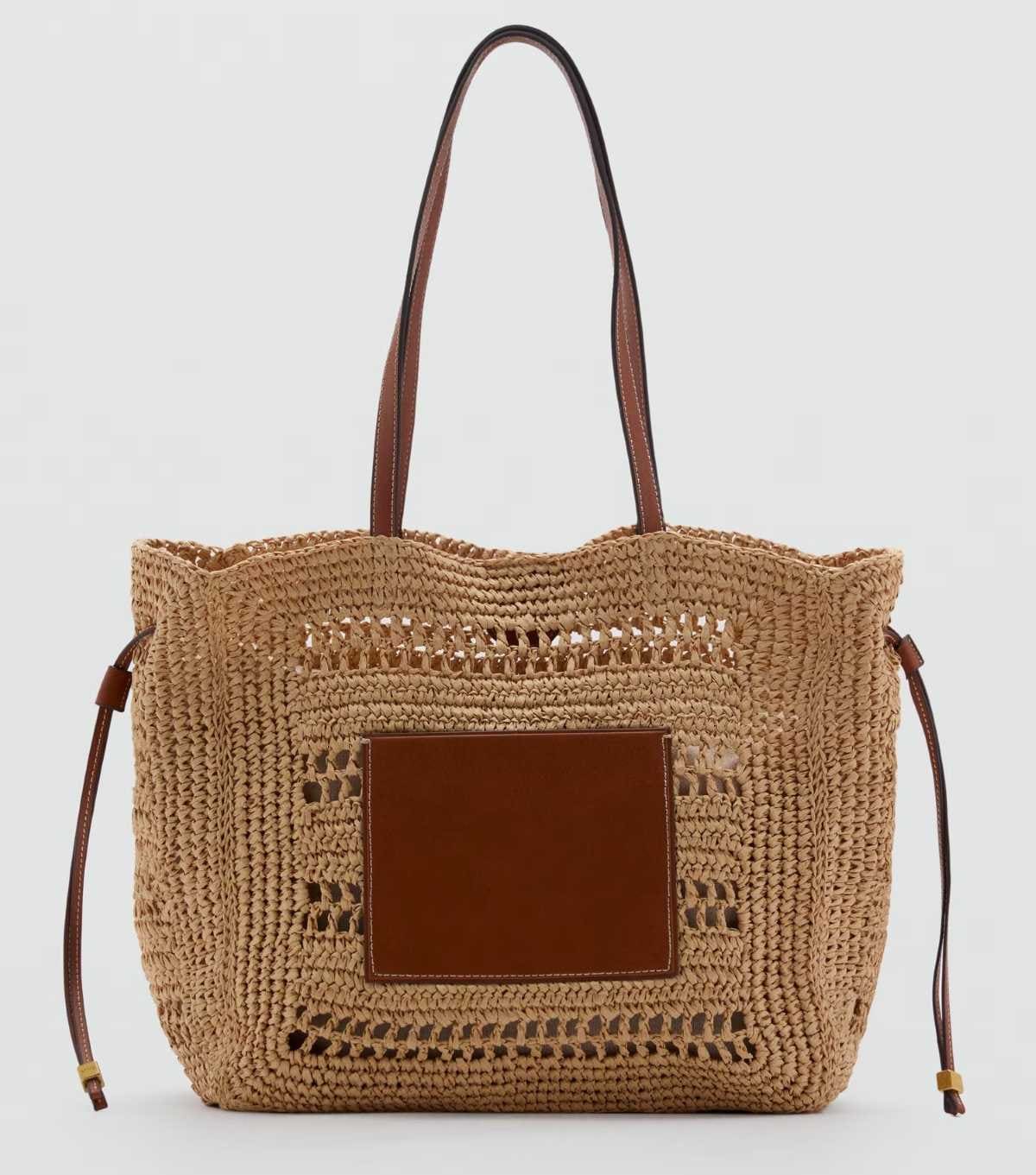 Bolso shopper fibra natural de Mango