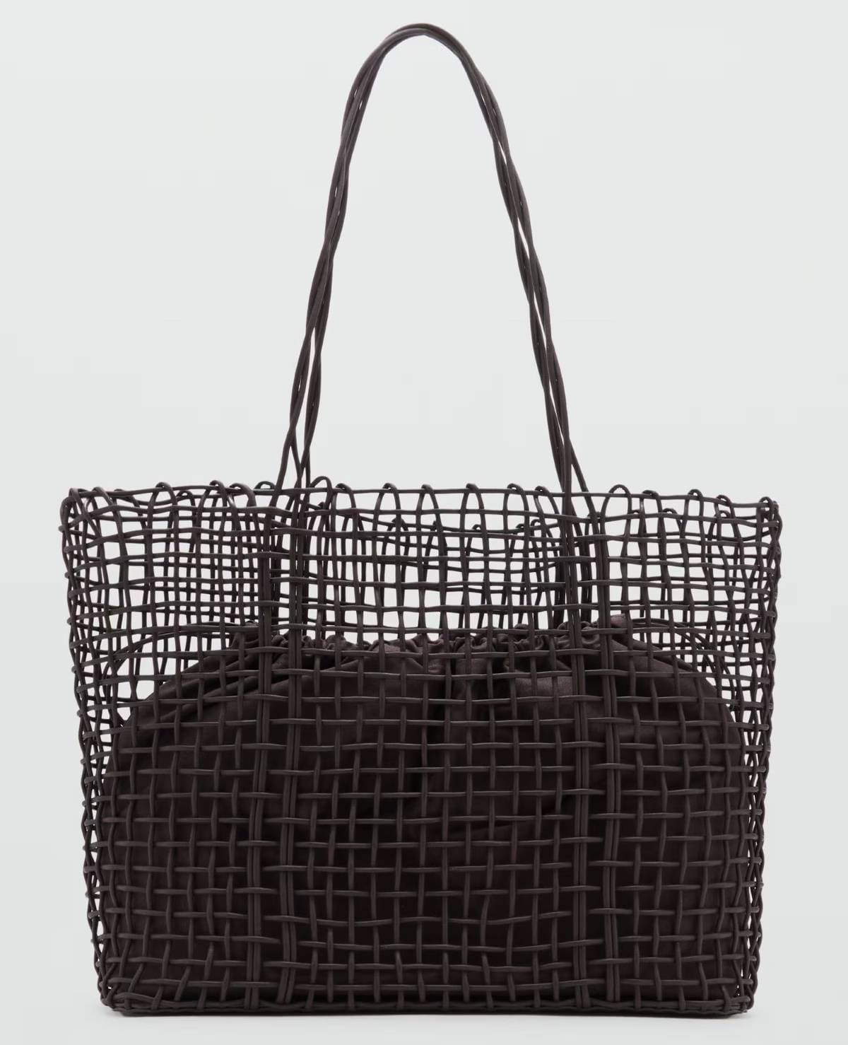 Bolso shopper trenzado de Mango