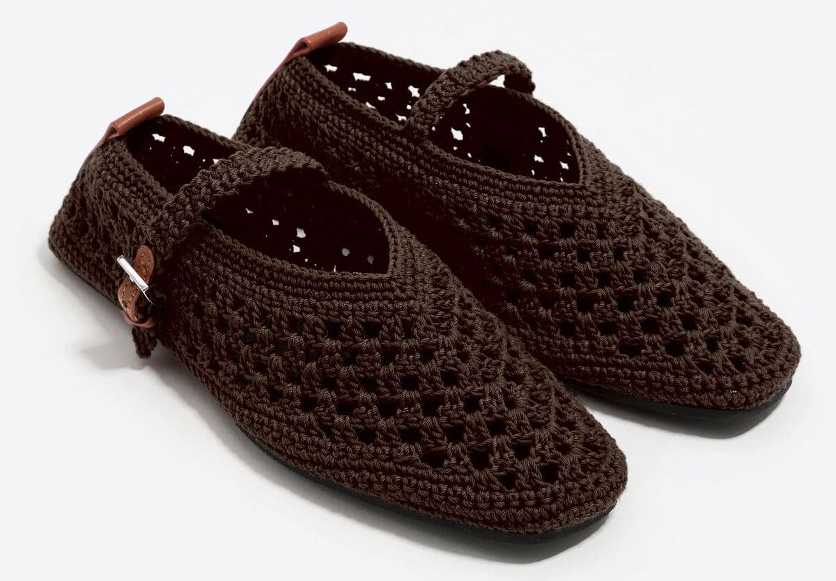 Las bailarinas de crochet en color marrón chocolate de Bimba y Lola
