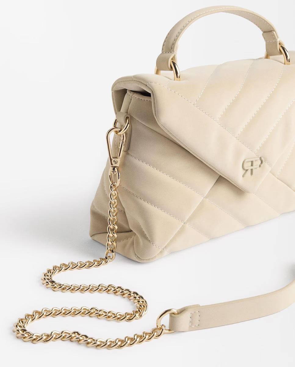 Bolso de mano acolchado convertible a bandolera