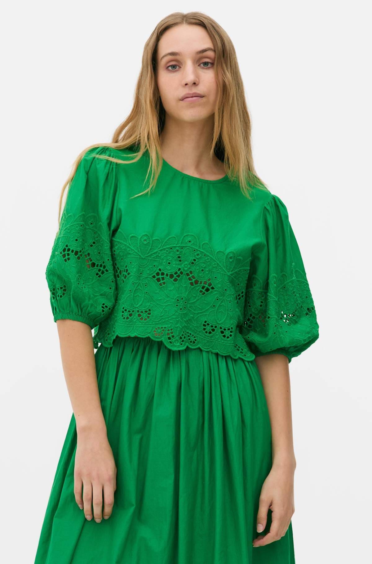 Blusa troquelada con manga abombada de Primark