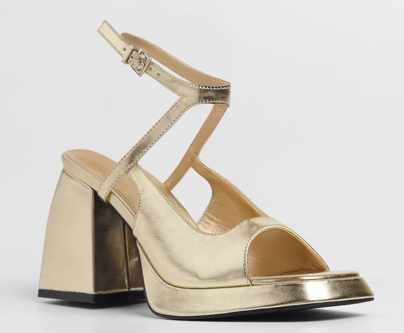 Sandalias de tacón con plataforma y puntera geométrica