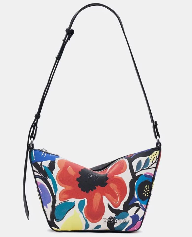 Bolso estilo bandolera con flores
