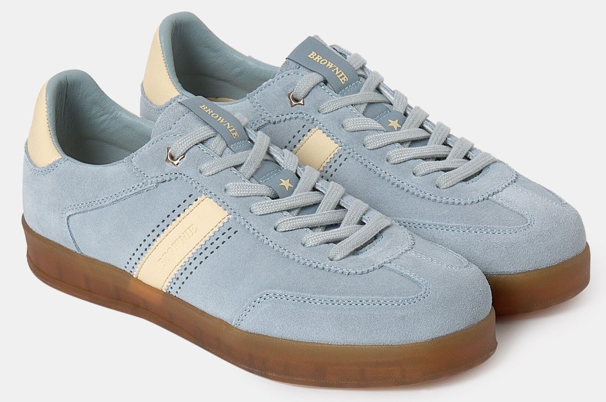 Zapatillas Brownie azul y beige de El Corte Inglés