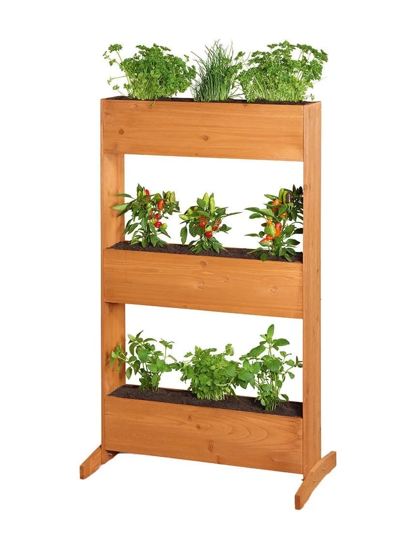 Jardinera elevada de 3 baldas