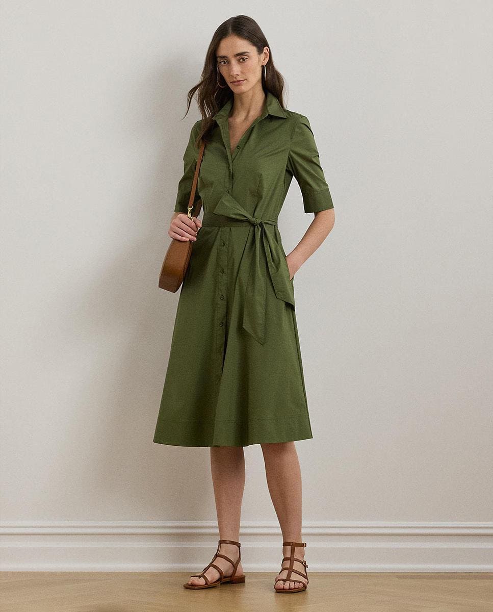 Vestido midi de manga corta