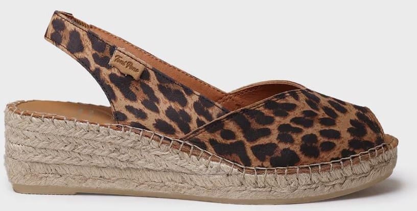 Alpargatas de cuña con elástico y estampado animal