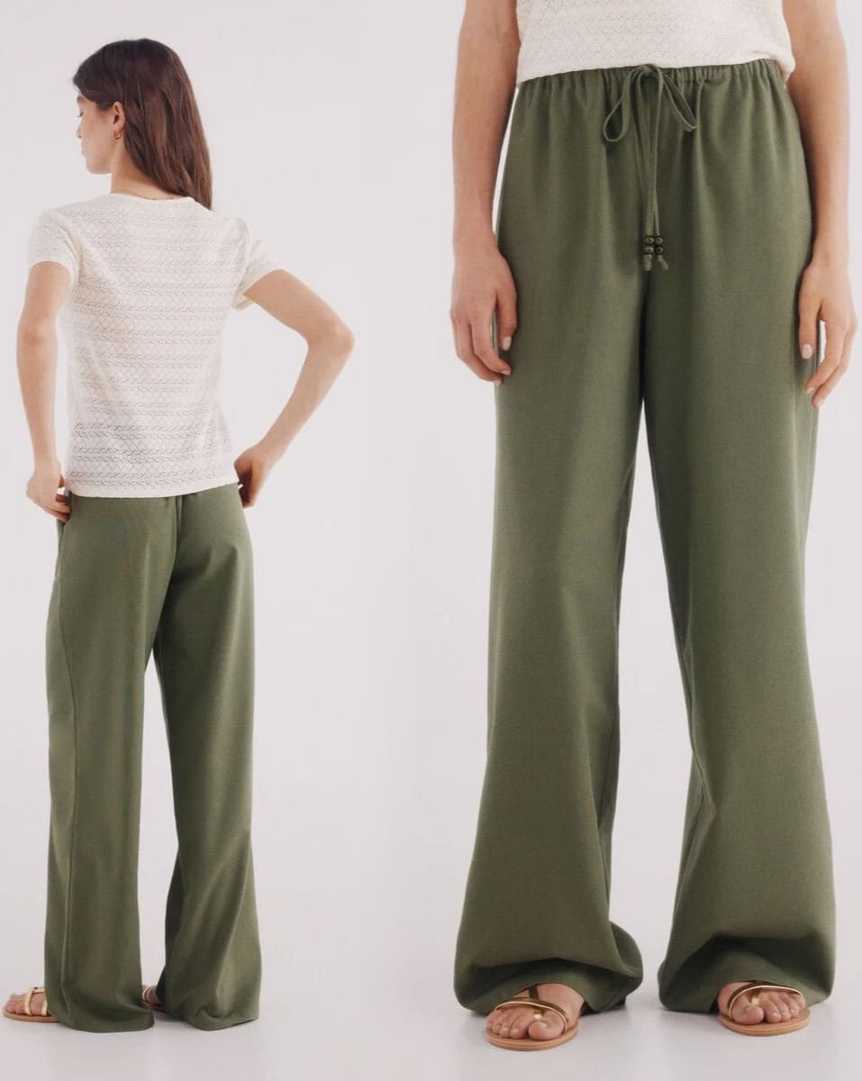 Pantalón lino ancho