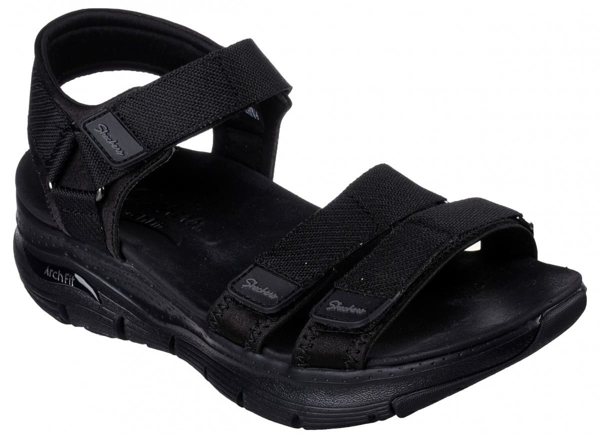 Sandalias Planas Mujer Skechers Negro