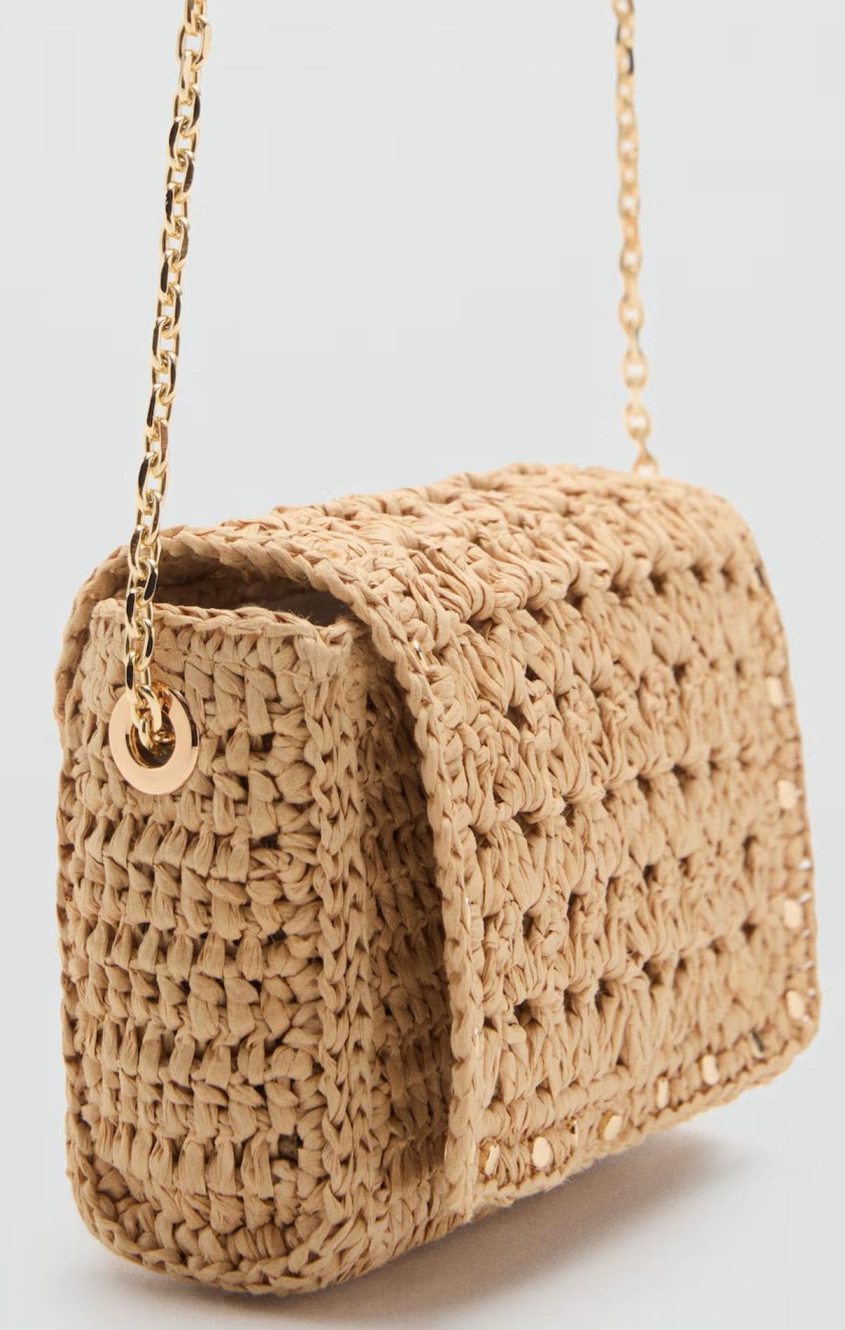Bolso mini bandolera fibra natural de Mango
