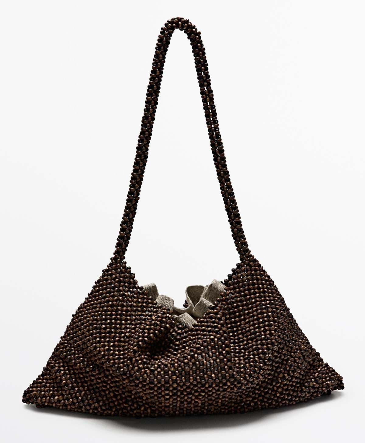 Bolso satchel hombro madera de Massimo Dutti