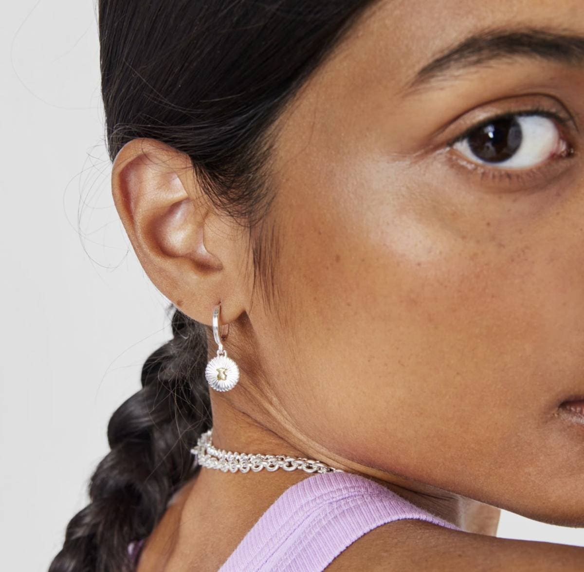 Pendientes aro bicolor oso Iris Motif de TOUS