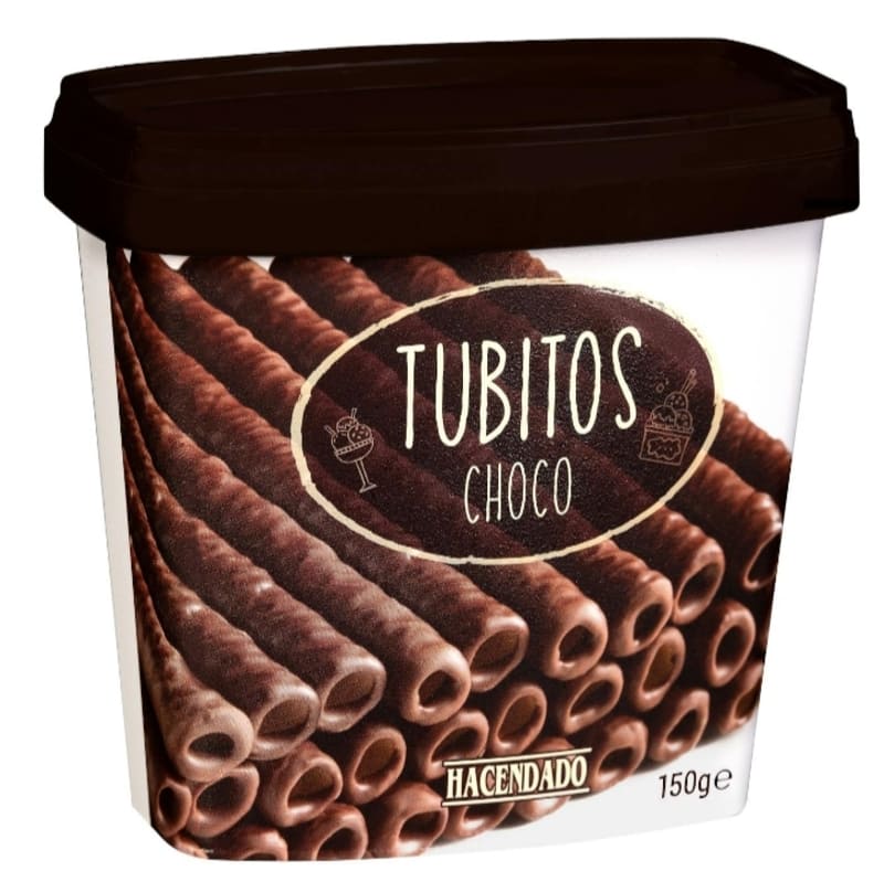 Tubitos bañados de chocolate negro