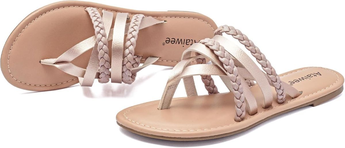 Sandalias con pala cruzada trenzada Ataiwee de Amazon