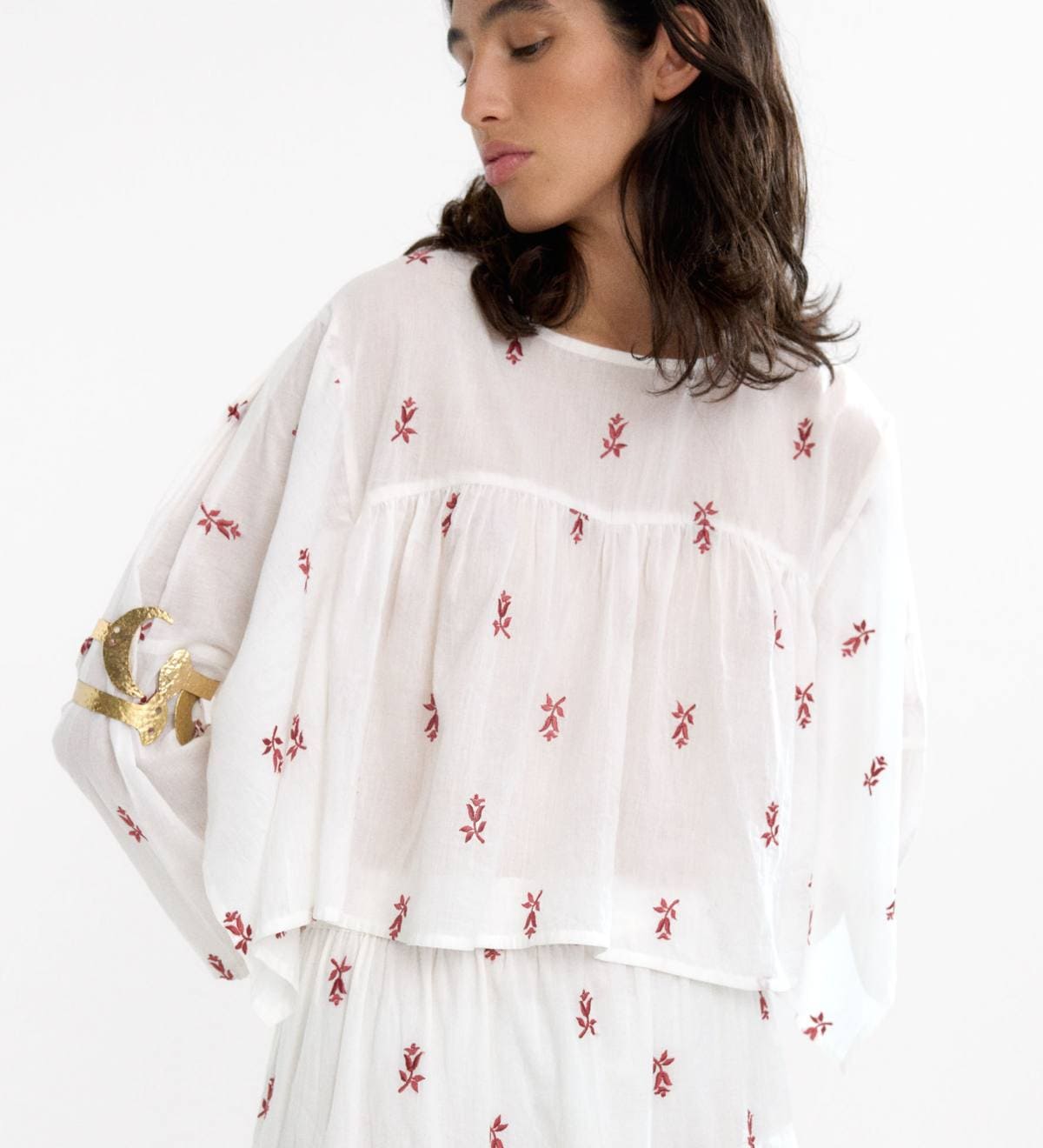 Blusa bordada 100 algodón de Parfois