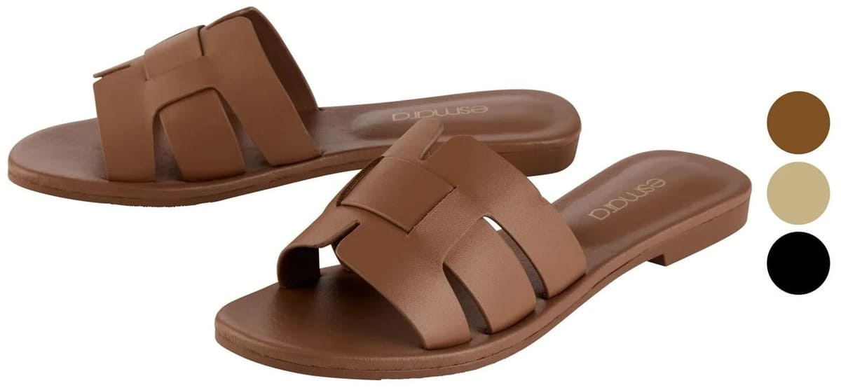 Las sandalias planas para mujer en color marrón de Lidl