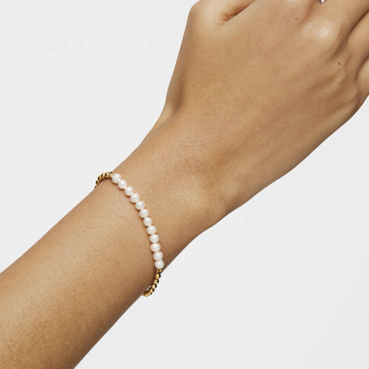 Pulsera con baño de oro 18 kt sobre plata y perlas Gloss de Tous