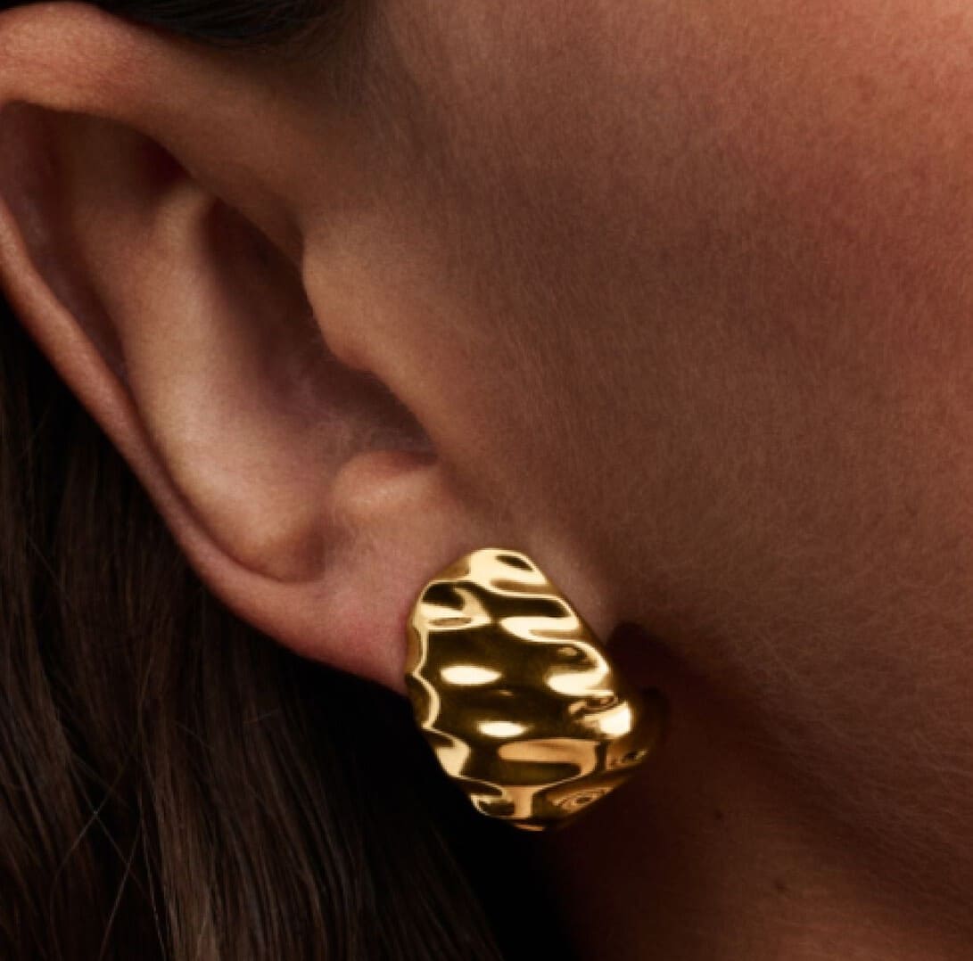 Pendientes de Aro Ancho Ondulados de Pandora