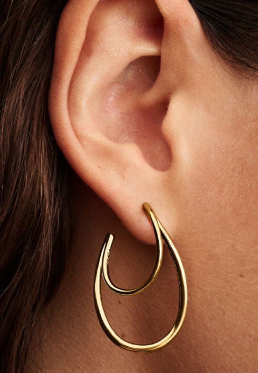 Pendientes de Aro Doble de Forma Orgánica de Pandora