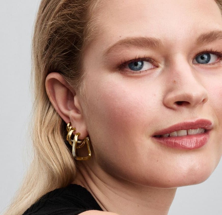 Pendientes de Aro Grandes Triángulo Entrelazado de Pandora