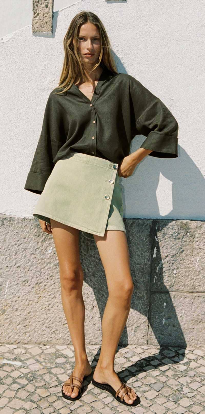 Falda pantalón z1975 denim de Zara