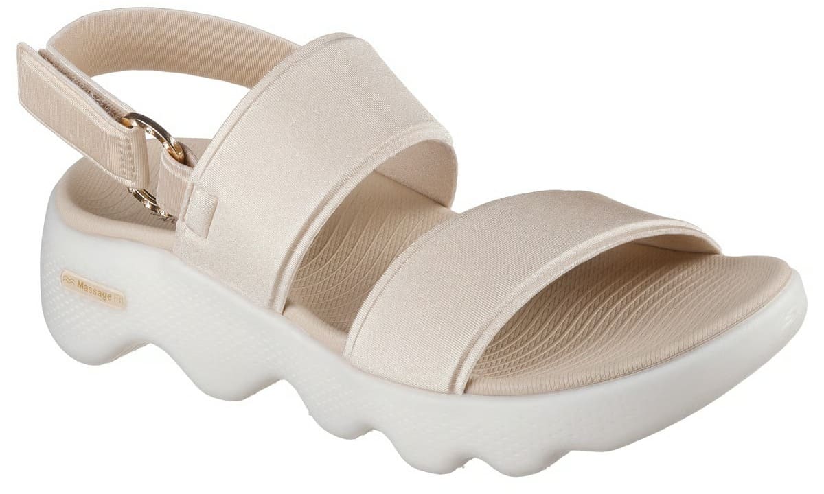 Las sandalias con plataforma GO WALK Massage Fit - Renee en color natural de Skechers