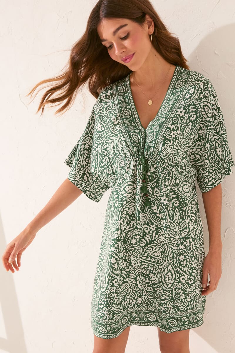 Túnica corta viscosa estampado