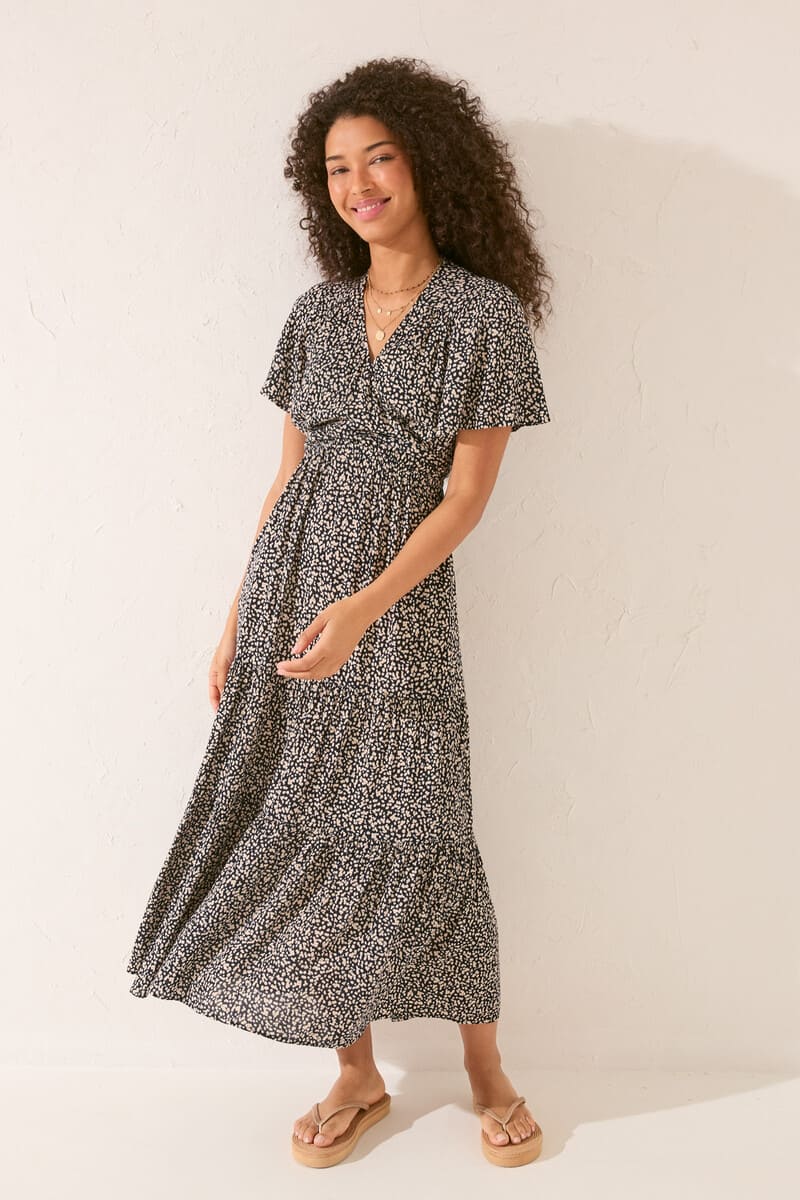 Vestido largo lazo cintura