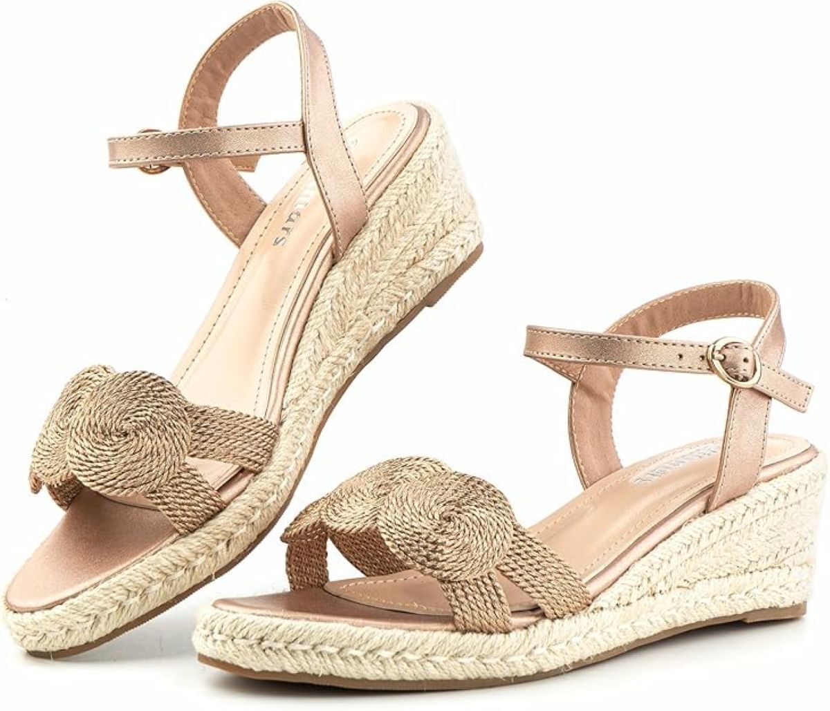 Sandalia con cuñas de yute y tiras de esparto Hitmars de Amazon