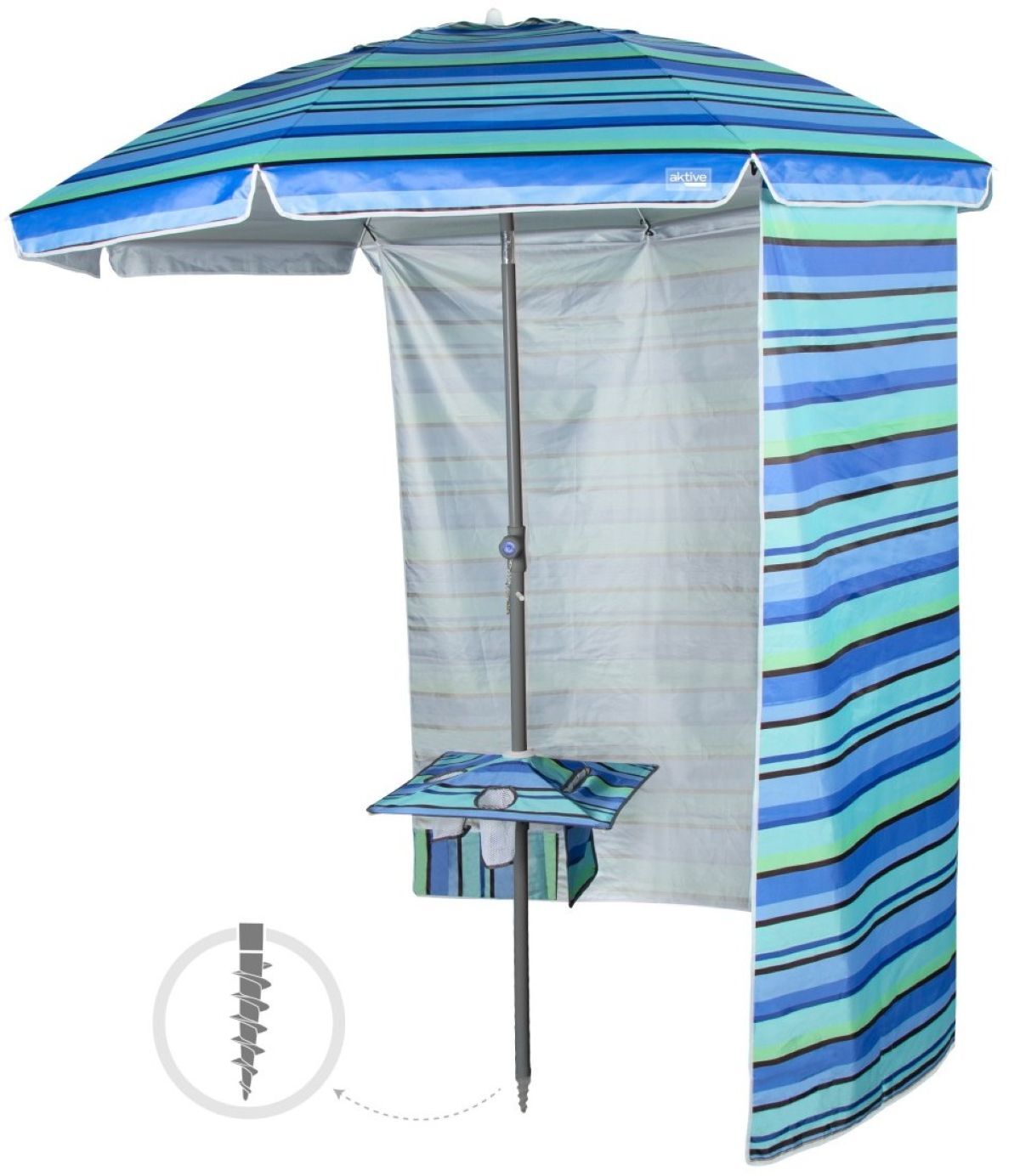 Sombrilla de playa inclinable con pared lateral Aktive de Decathlon