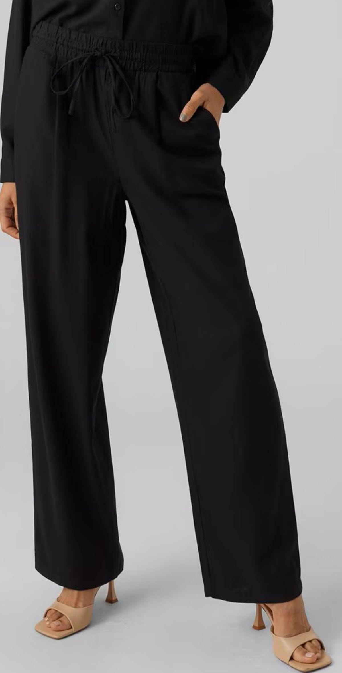 Pantalón de lino con cintura elástica Vero Moda de El Corte Inglés