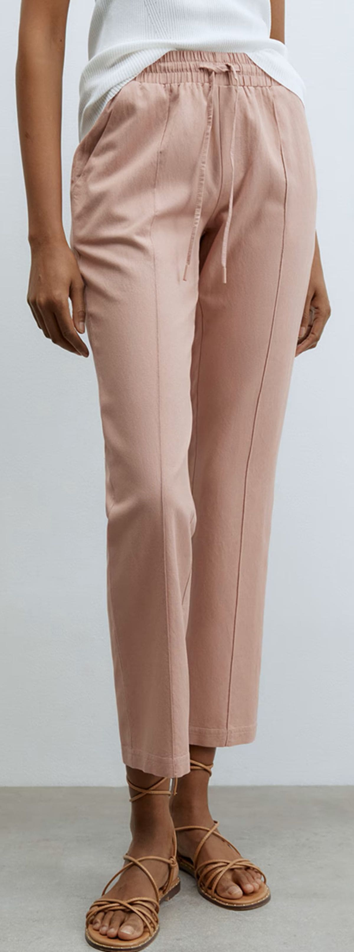 Pantalón fluido lino Sfera de El Corte Inglés