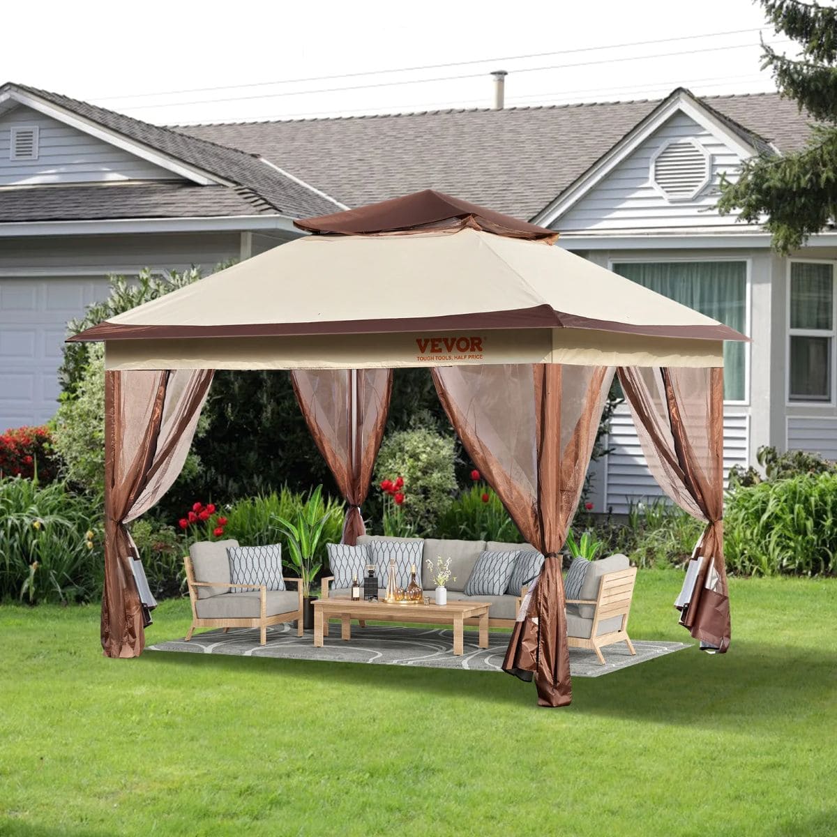 Cenador de patio con mosquitera VEVOR de Leroy Merlin