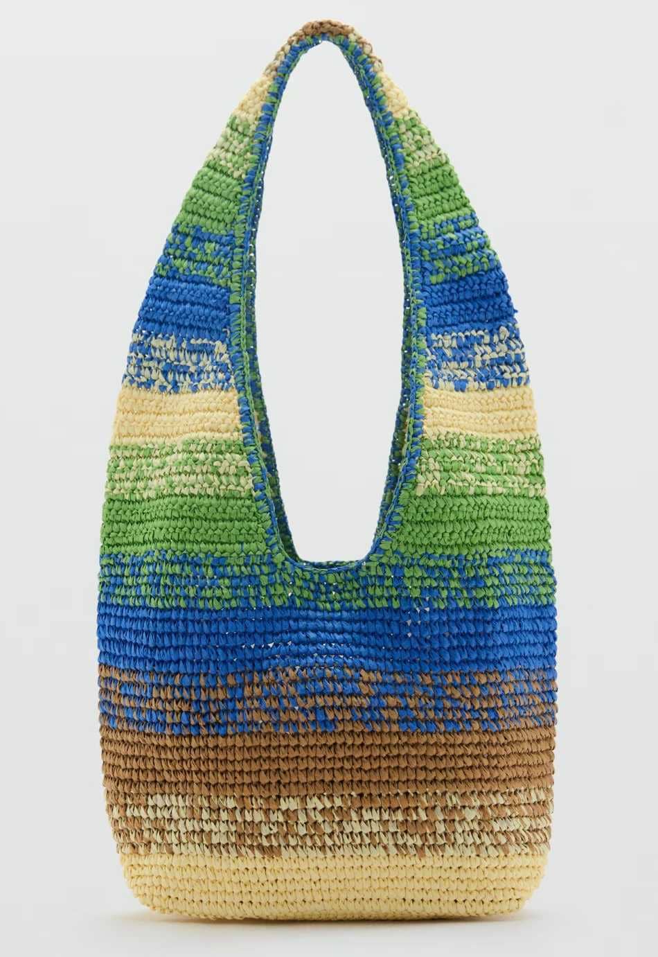 Bolso shopper fibra natural degradado de Mango