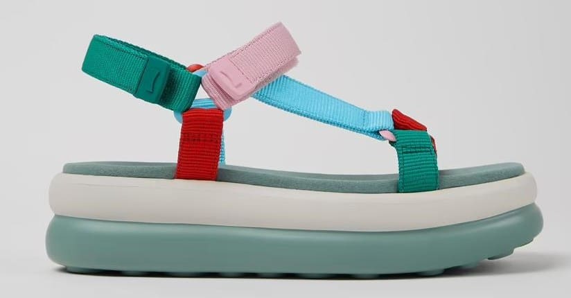 Sandalias de PET reciclado multicolor, Twins