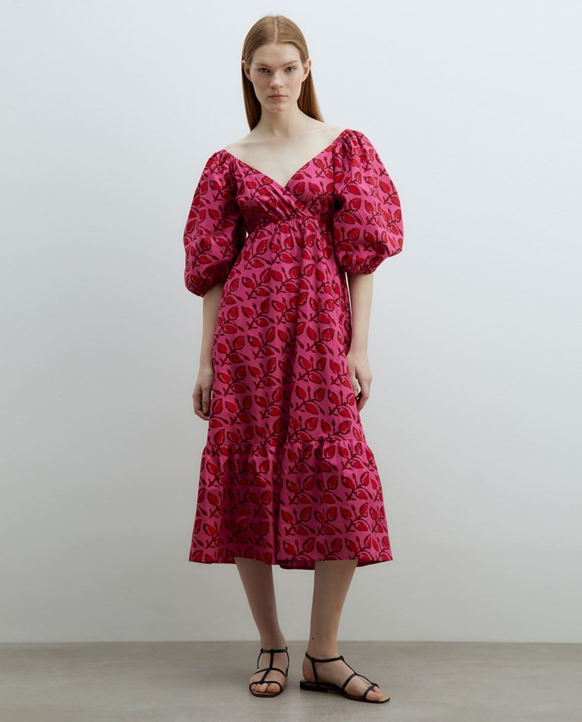 Vestido de popelín estampado