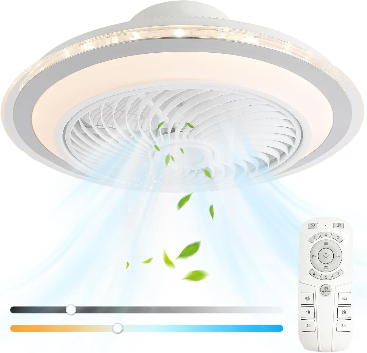 Ventilador de techo con sistema de iluminación LED oxylops de Amazon