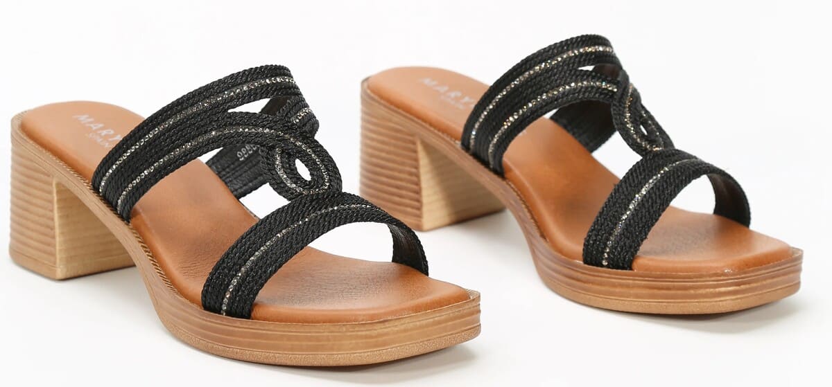 Sandalia de tacón con detalle trenzado