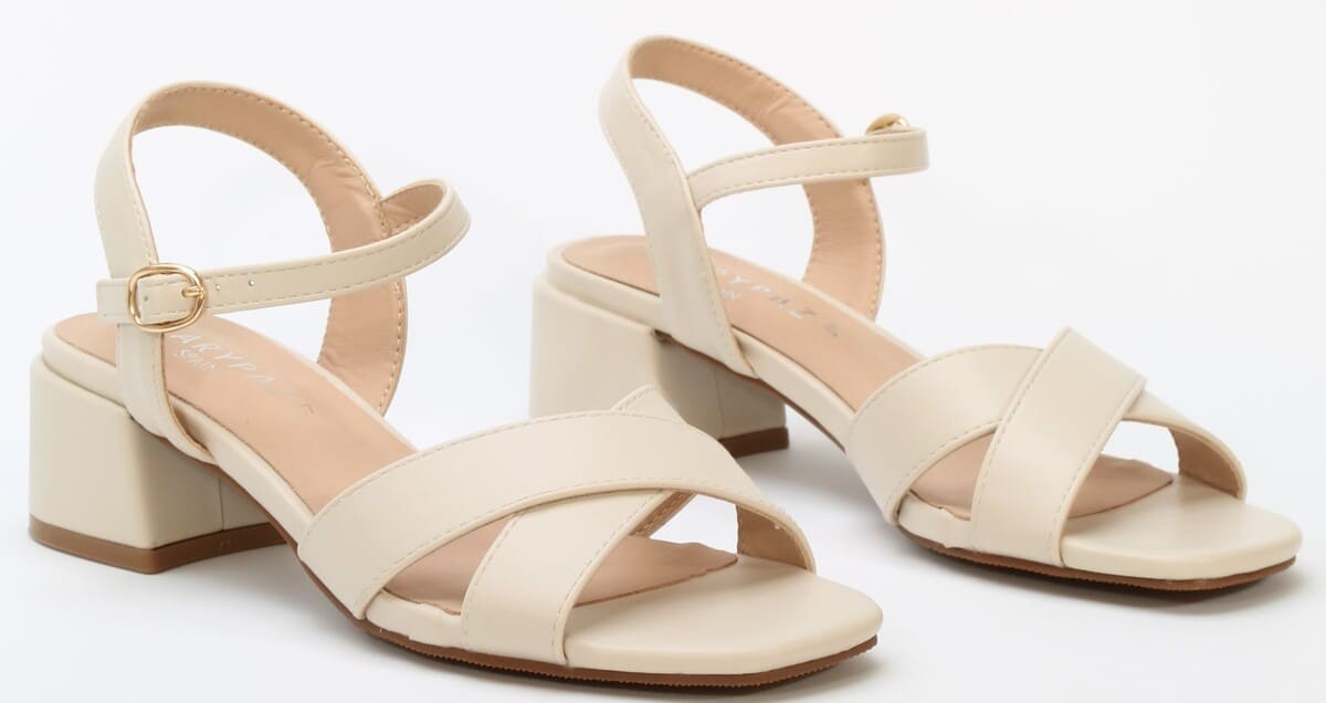 Sandalias de tacón y pala cruceta