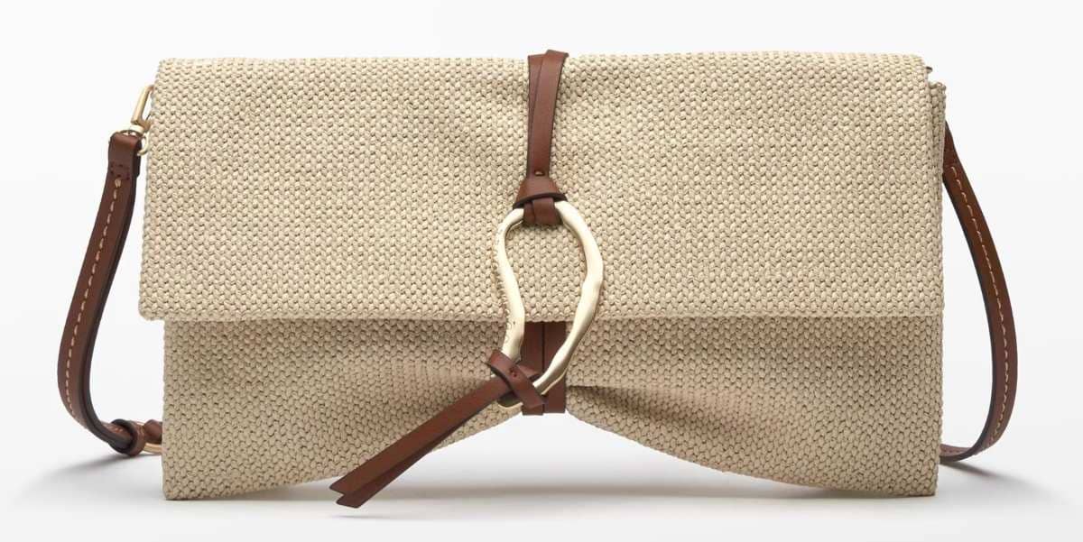 Adolfo Dominguez Bolso de mano de mujer tipo cartera con textura rafia en El Corte Inglés