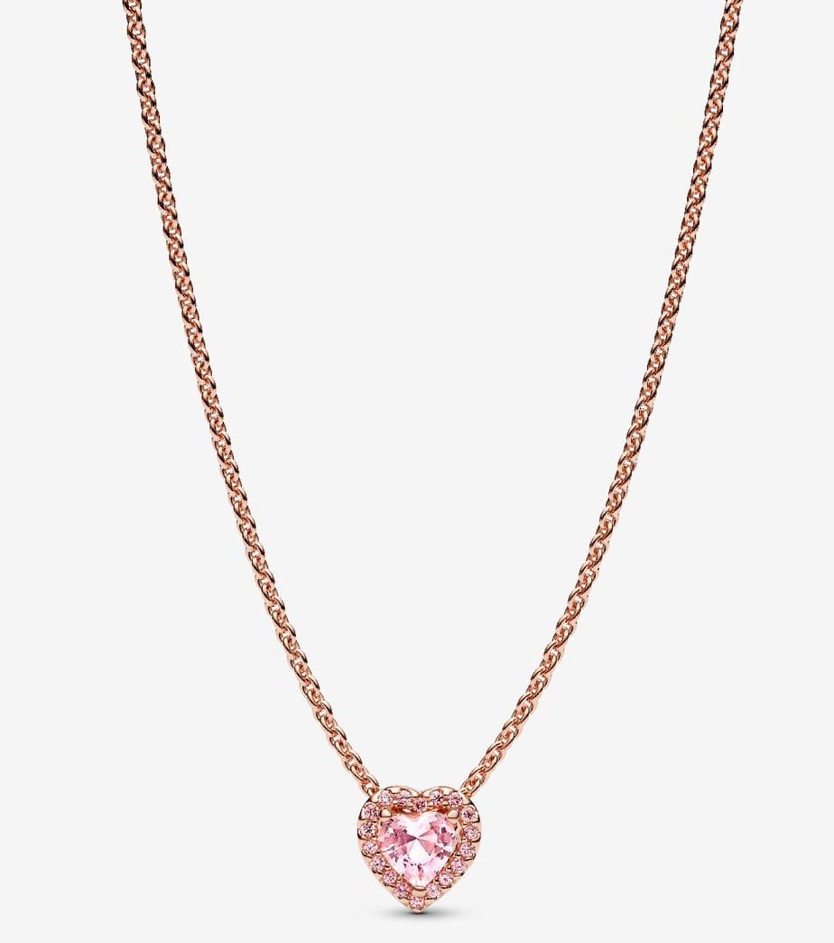 Collar Corazón Rosa de Pandora