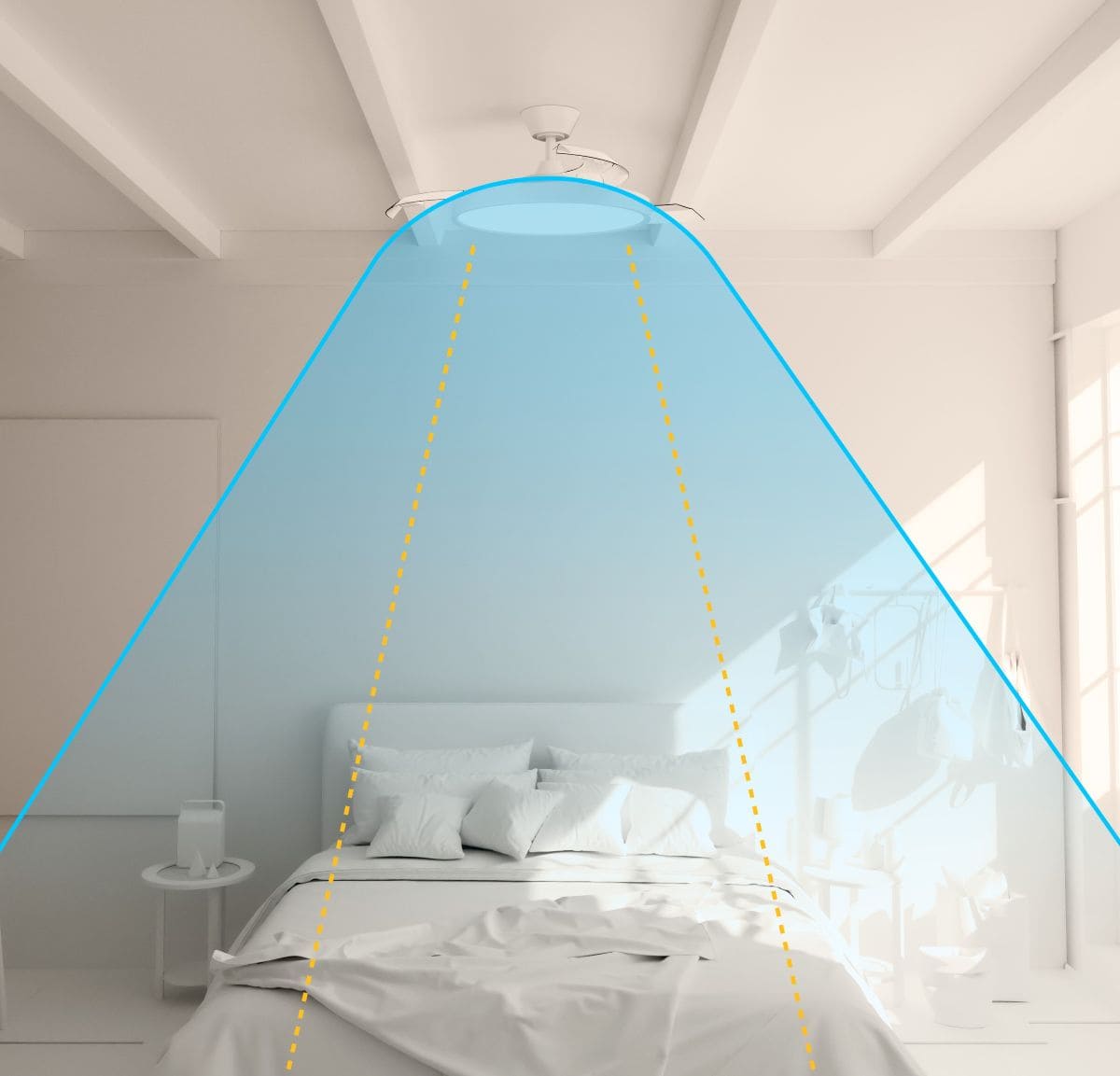 Ventilador de techo con luz retráctil silencioso DC Sulion Astro S Xtra en Leroy Merlin