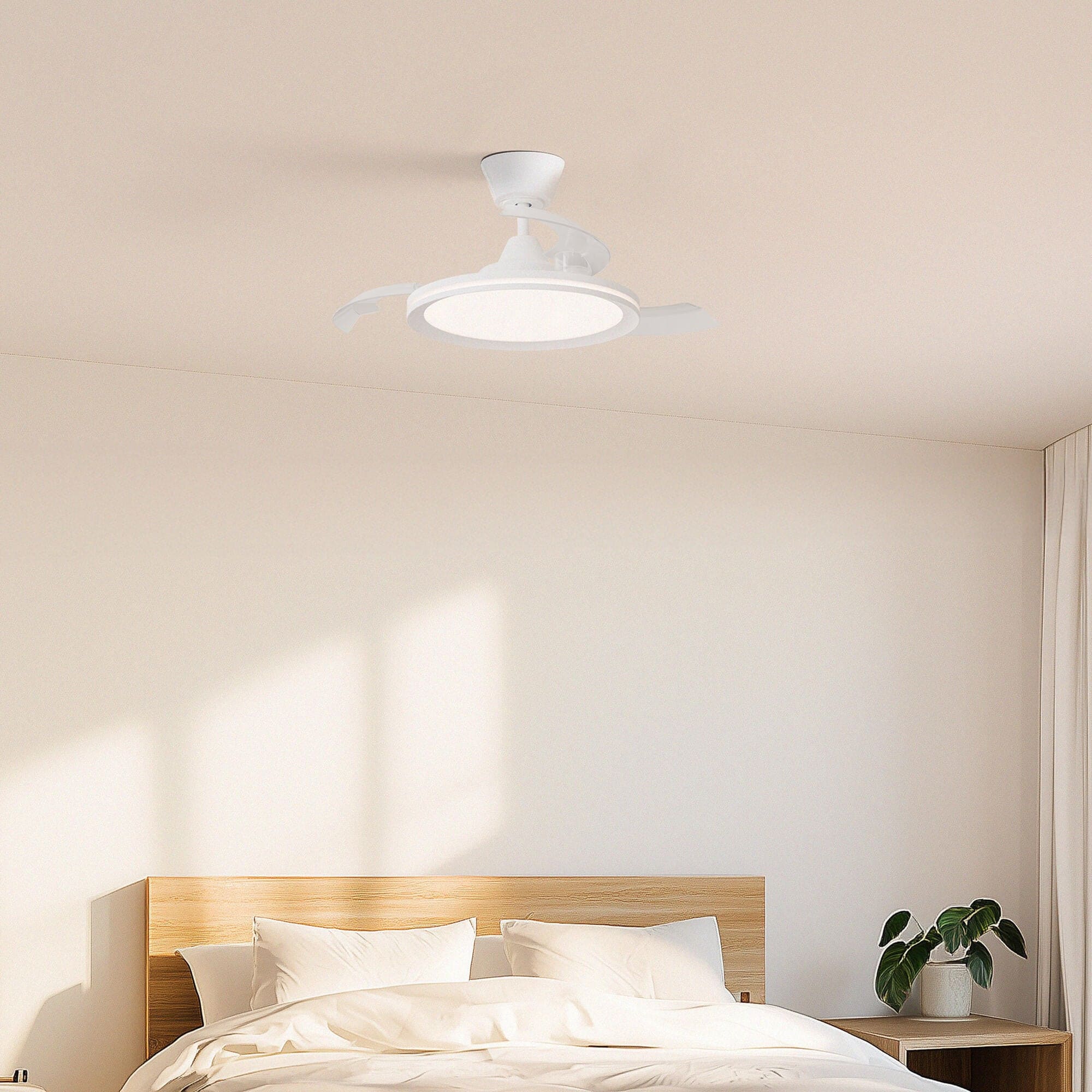 Ventilador de techo con luz retráctil silencioso DC Sulion Astro S Xtra en Leroy Merlin