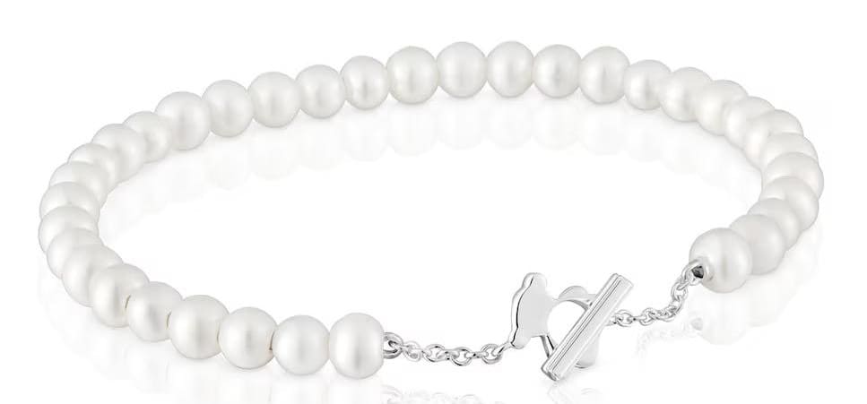 PulseraI Bear esclava con perlas