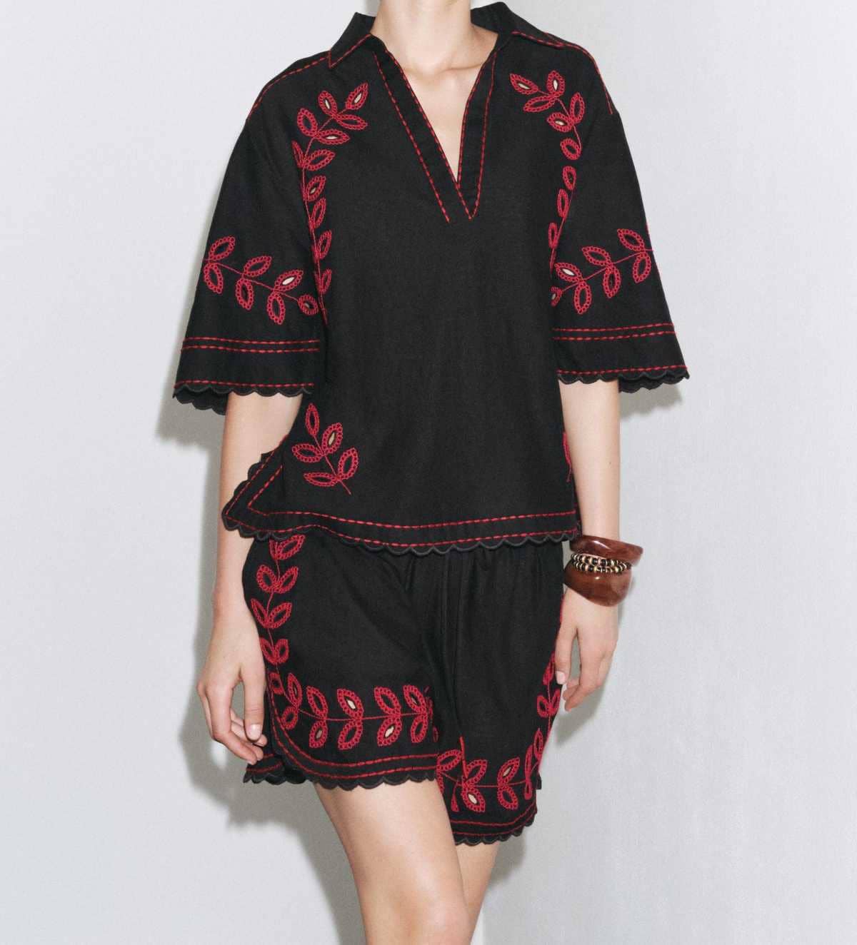 Shorts bordados zw collection de Zara