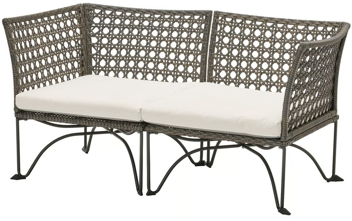 El sofá de jardín modular de dos plazas gris oscuro JUTHOLMEN de Ikea