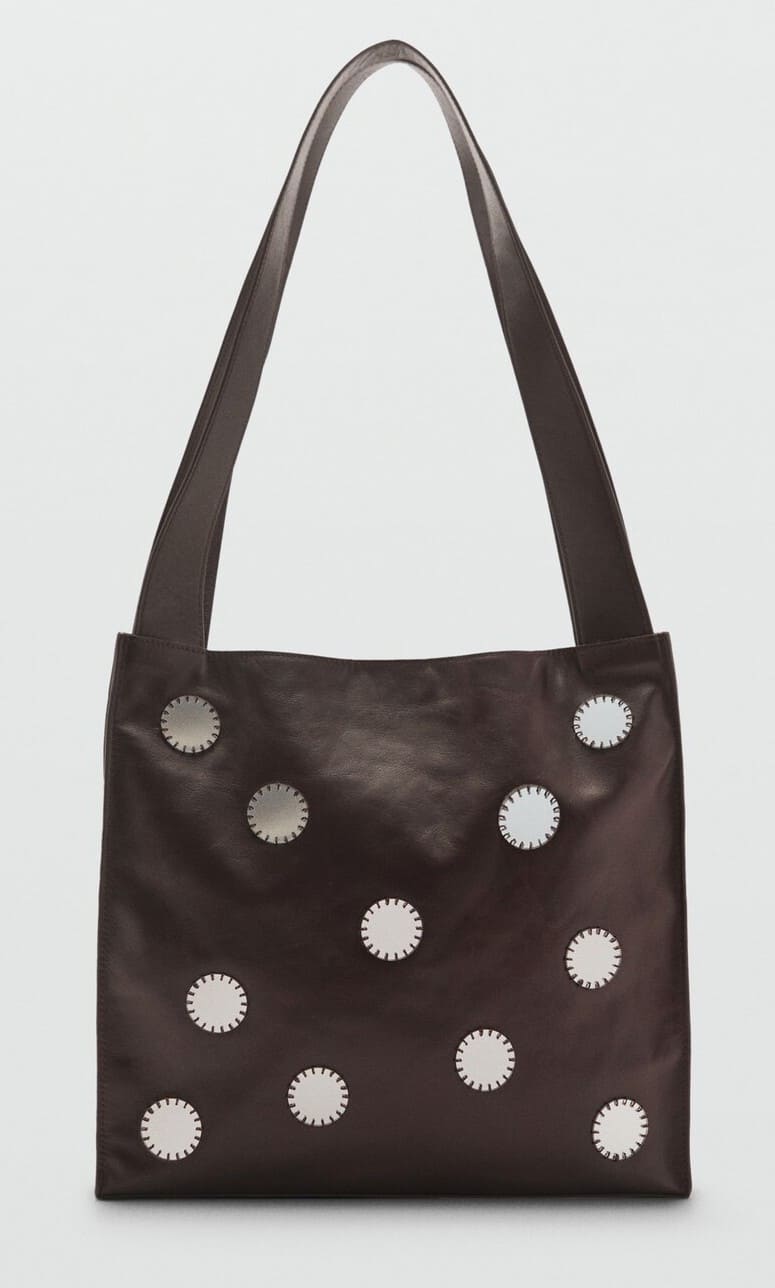 Bolso piel doble asa espejos de Mango