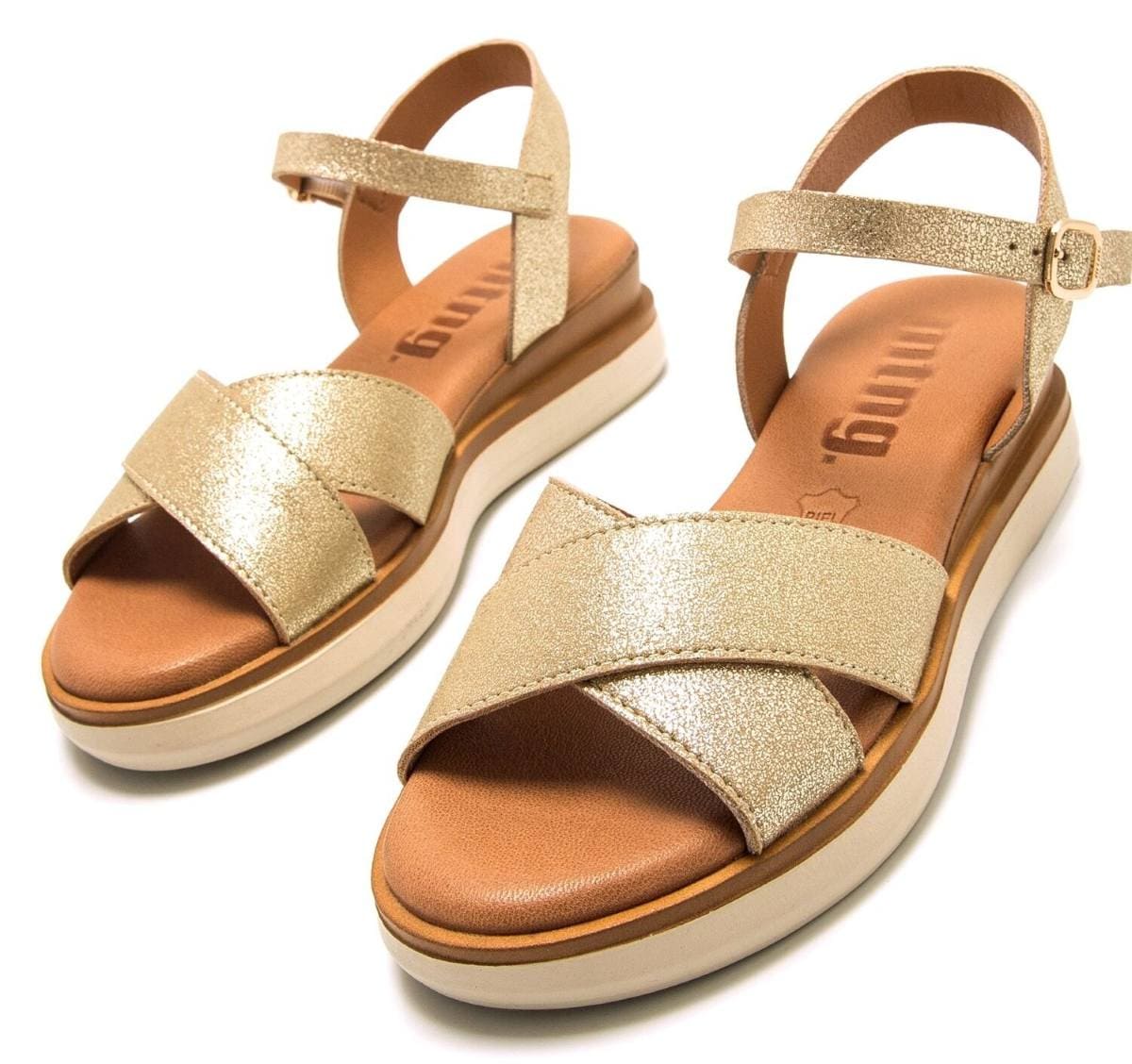 Mustang Sandalias de cuña de mujer en piel con pala cruzada en El Corte Inglés