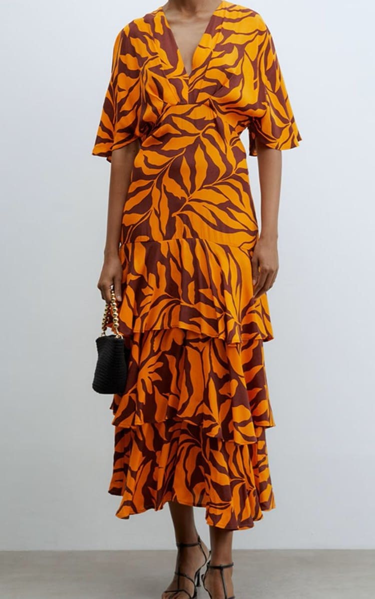 Vestido capas estampado Sfera